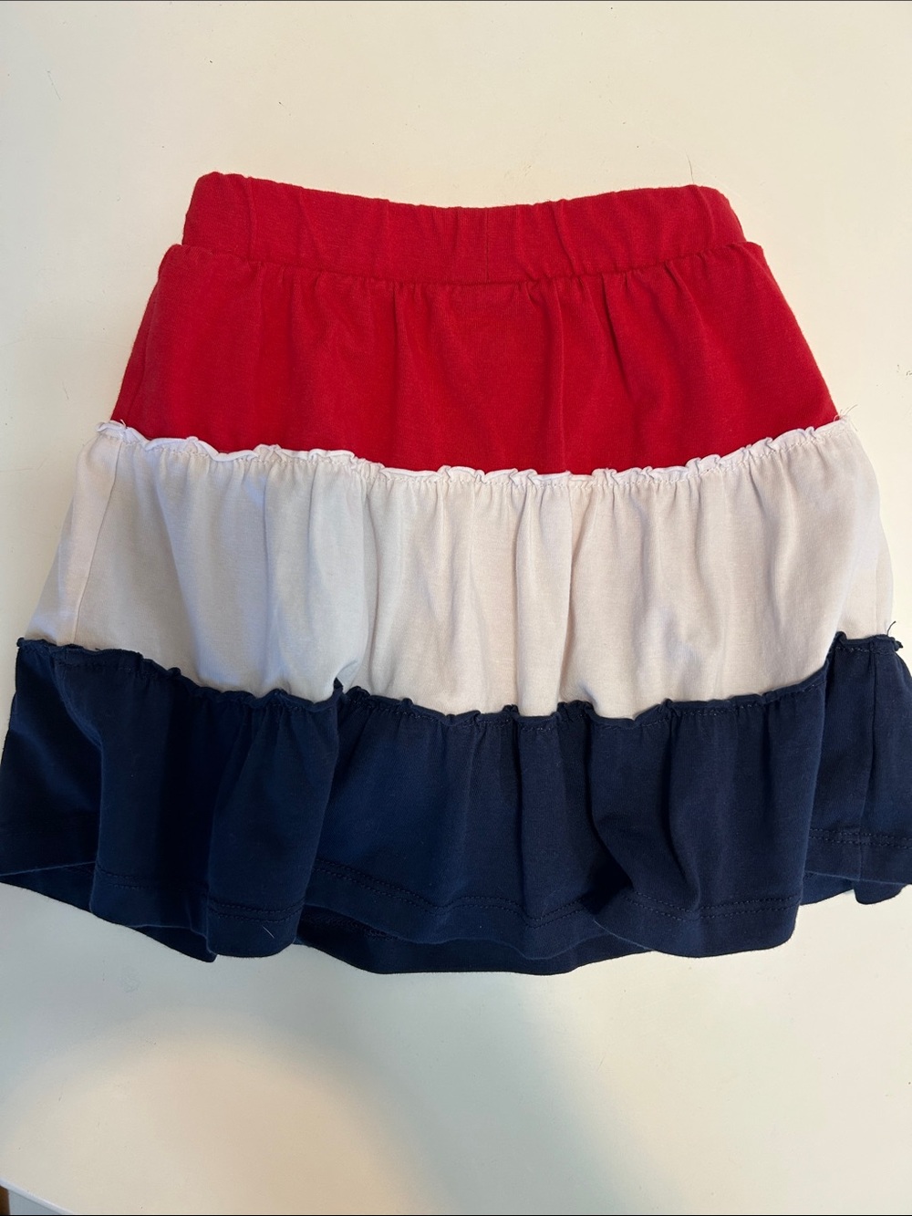 Girls Red White Navy Tiered Skirt